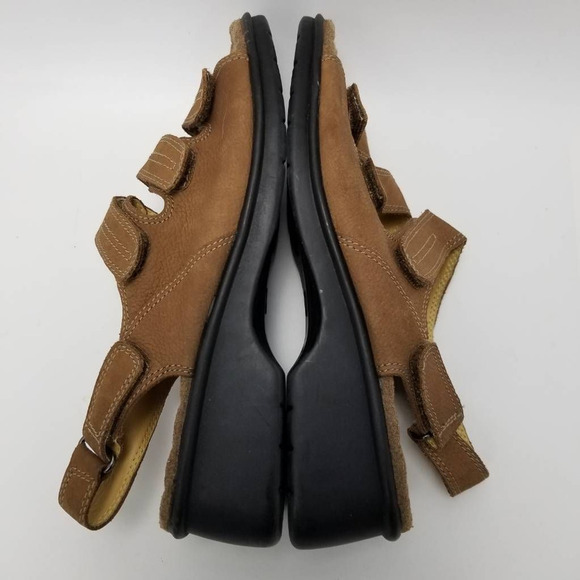 Red Cross Shoes Ultrasoft Womens Slingback Sandals Brown Leather Buckle 10 W - Picture 5 of 12